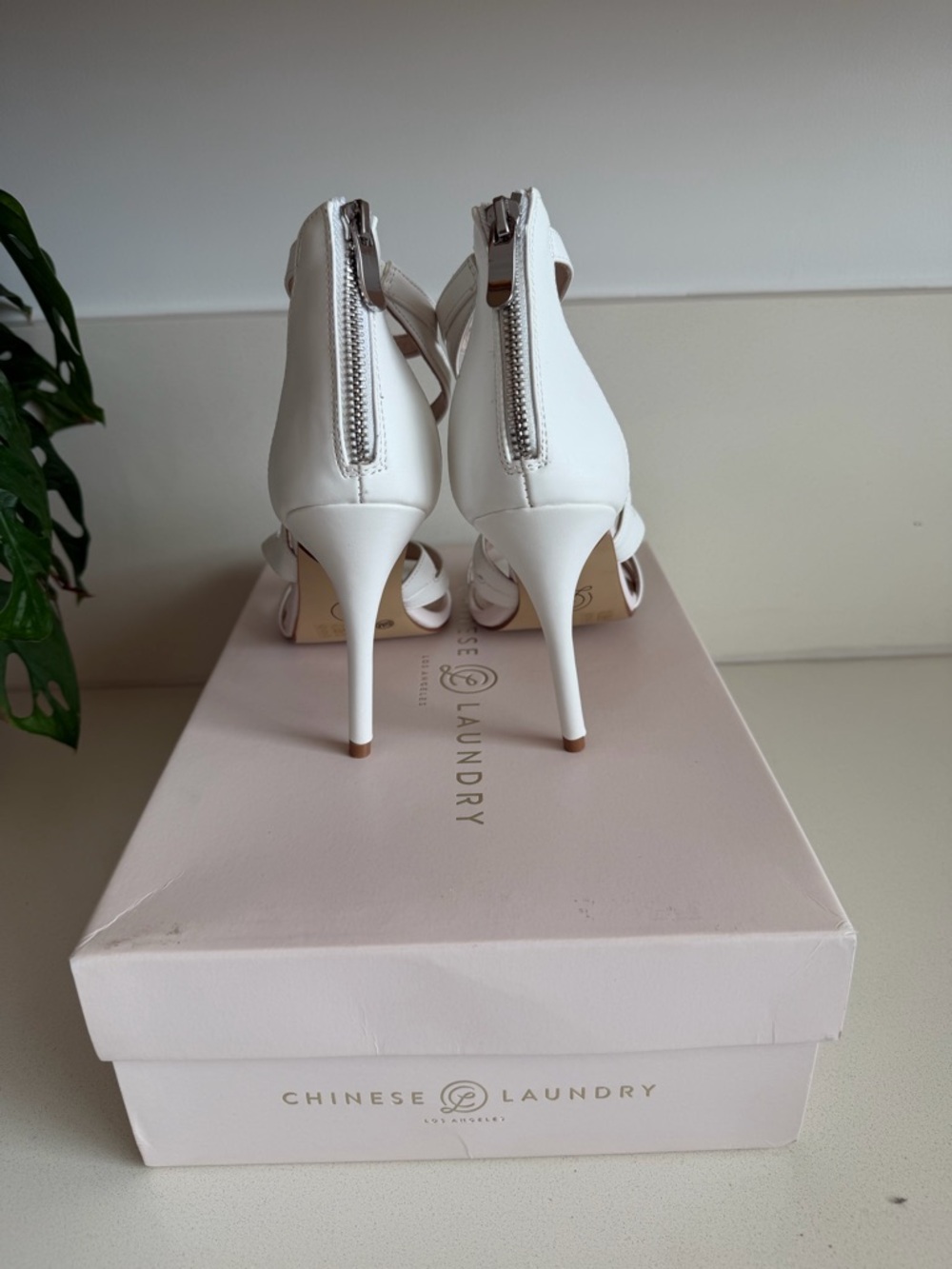 Chinese Laundry White Strappy Stiletto Heels - Picture 5 of 7